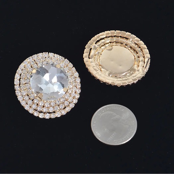 Silver Rhinestone Stud Earring - Picture 2 of 2